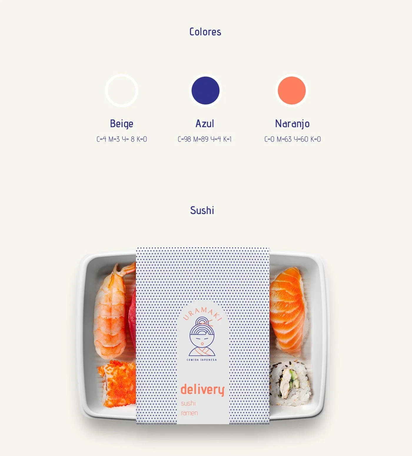 Paleta de colores de la identidad visual Uramaki Sushi