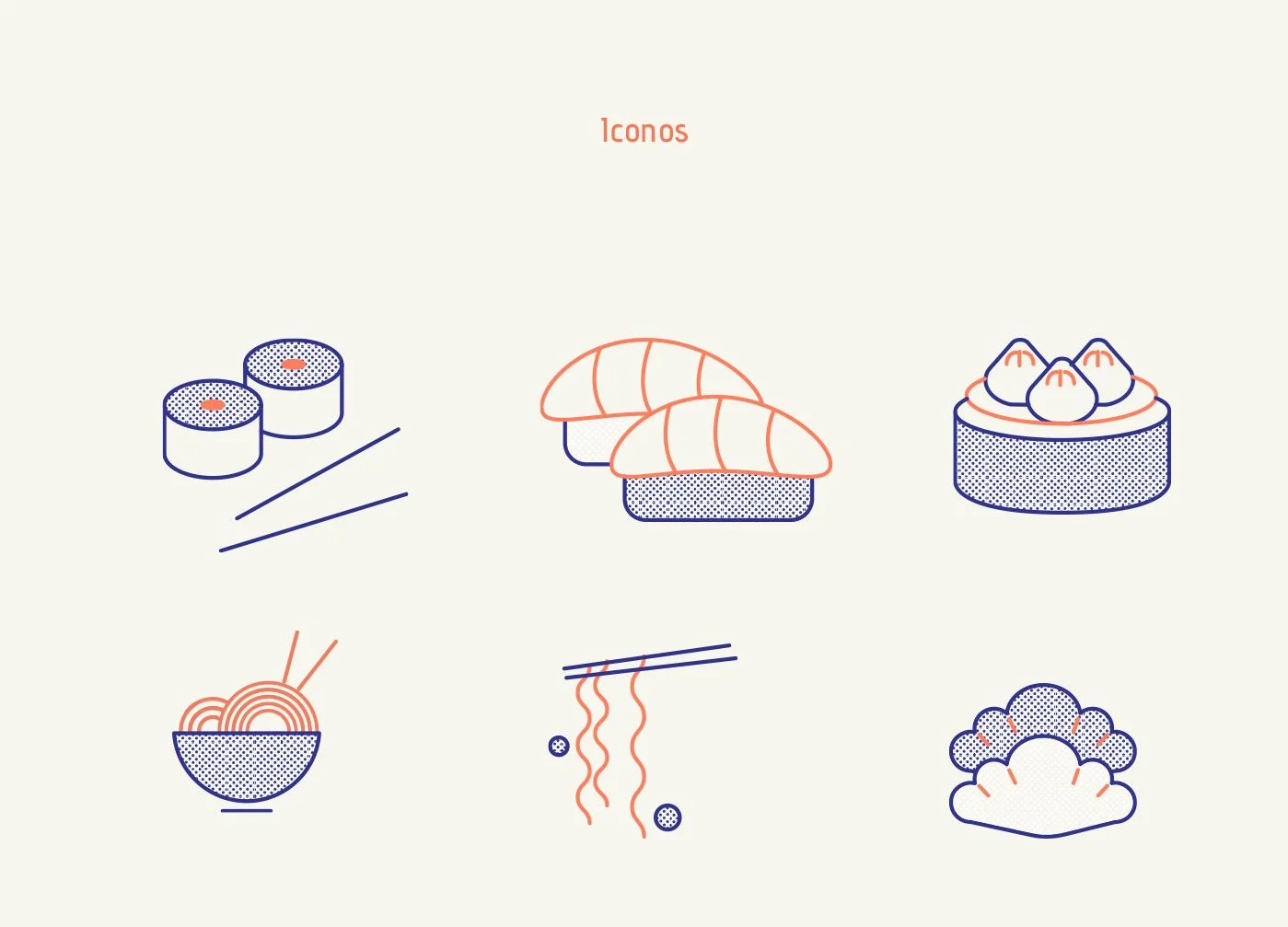 Sistema de iconos desarrollado para Uramaki Sushi
