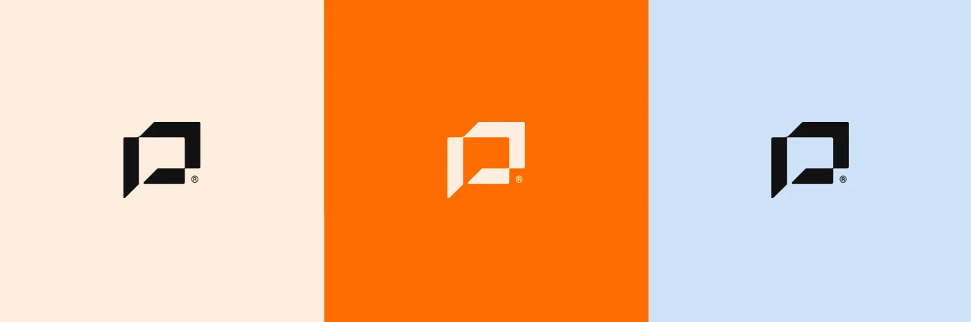 Versiones del logo Penttix Group aplicadas sobre fondos institucionales y de color