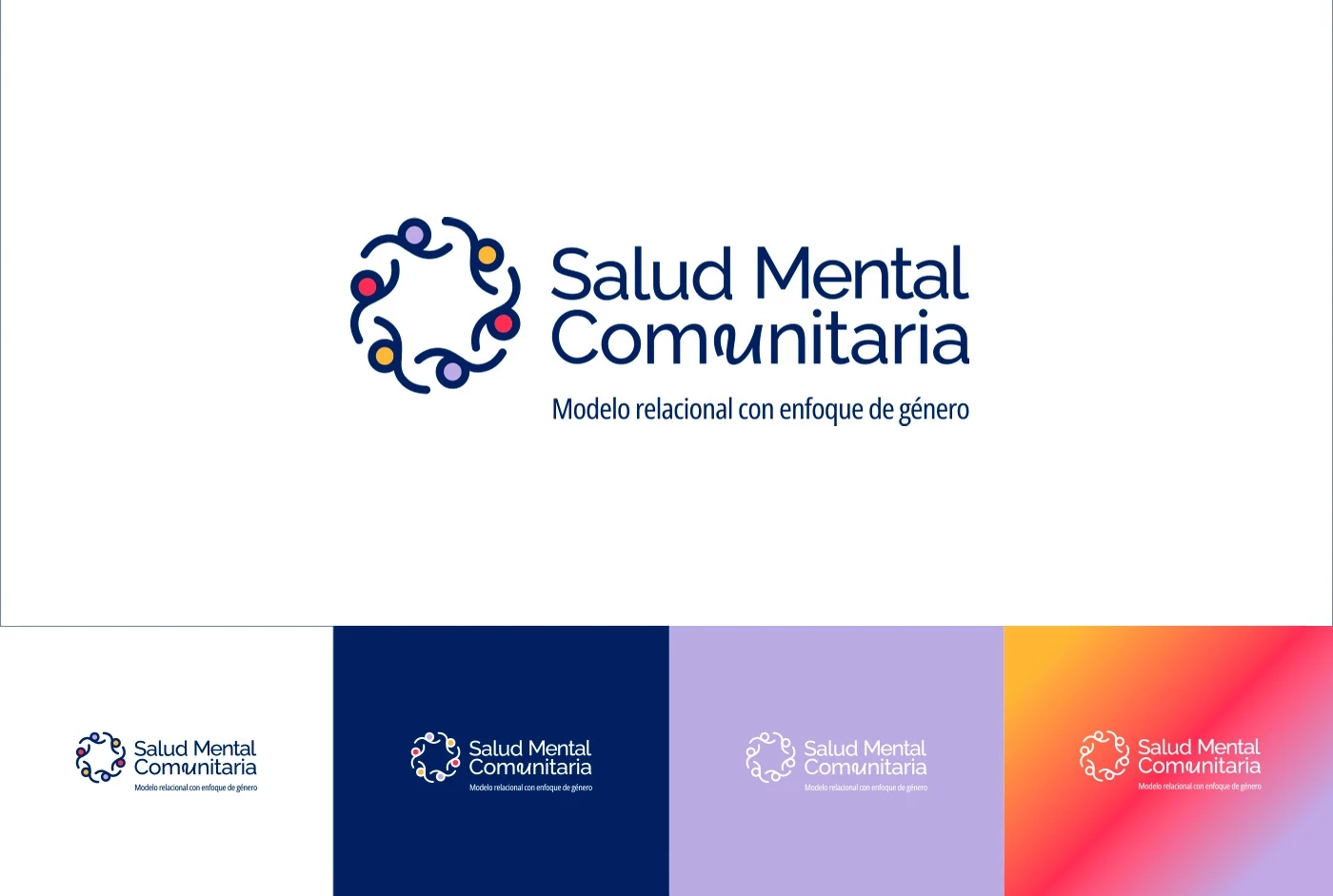 Aplicación del logo en diferentes fondos institucionales PUC Salud Mental